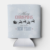 Kerstman en zijn vliegende rendierster Silhouette Blikjeskoeler (Achterkant)