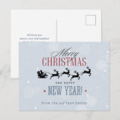 Kerstman en zijn vliegende rendierster Silhouette Briefkaart (Voorkant / Achterkant)