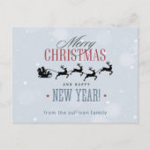 Kerstman en zijn vliegende rendierster Silhouette Briefkaart (Voorkant)