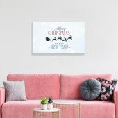 Kerstman en zijn vliegende rendierster Silhouette Canvas Afdruk (Insitu (Woonkamer))