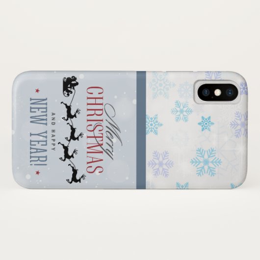 Kerstman en zijn vliegende rendierster Silhouette Case-Mate iPhone Case (Achterkant (horizontaal))