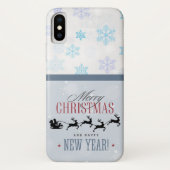 Kerstman en zijn vliegende rendierster Silhouette Case-Mate iPhone Case (Achterkant)