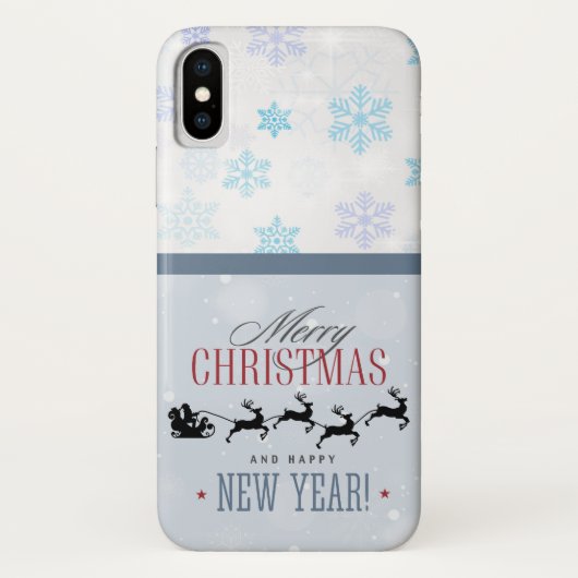 Kerstman en zijn vliegende rendierster Silhouette Case-Mate iPhone Case (Achterkant)