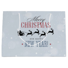 Kerstman en zijn vliegende rendierster Silhouette Groot Cadeauzakje