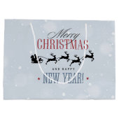 Kerstman en zijn vliegende rendierster Silhouette Groot Cadeauzakje (Achterkant)