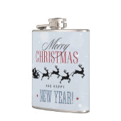 Kerstman en zijn vliegende rendierster Silhouette Heupfles (Links)