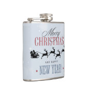 Kerstman en zijn vliegende rendierster Silhouette Heupfles (Rechts)