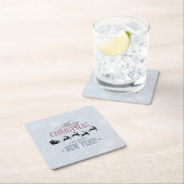 Kerstman en zijn vliegende rendierster Silhouette Kartonnen Onderzetters (Insitu)