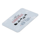 Kerstman en zijn vliegende rendierster Silhouette Magneet (Linkerzijde)