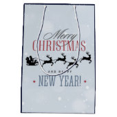 Kerstman en zijn vliegende rendierster Silhouette Medium Cadeauzakje (Achterkant)