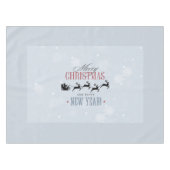 Kerstman en zijn vliegende rendierster Silhouette Tafelkleed (Voorkant (Horizontaal))