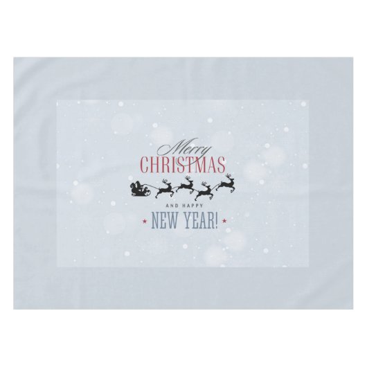 Kerstman en zijn vliegende rendierster Silhouette Tafelkleed (Voorkant (Horizontaal))