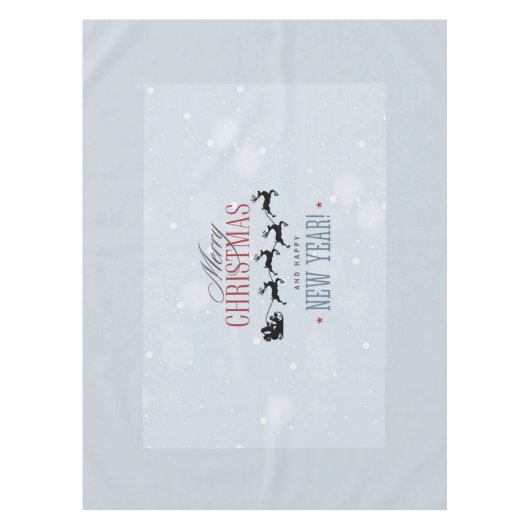 Kerstman en zijn vliegende rendierster Silhouette Tafelkleed (Voorkant)