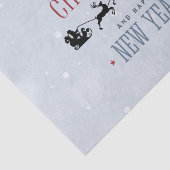 Kerstman en zijn vliegende rendierster Silhouette Tissuepapier (Detail)