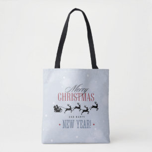 Kerstman en zijn vliegende rendierster Silhouette Tote Bag