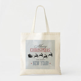 Kerstman en zijn vliegende rendierster Silhouette Tote Bag