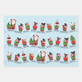 Kerstman en zwart meisje op trein inpakpapier vel (Voorkant 3)