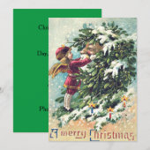 Kerstman Engel Cherubijn Maretak Kaart (Voorkant / Achterkant)