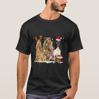 Kerstman Engelse Cocker Spaniel Hond Rendier Kerst T-shirt