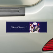KERSTMAN, ENGELTJE & MERLIN Kerstfeest Bumpersticker (Op auto)