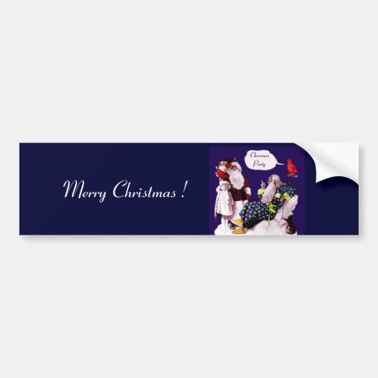 KERSTMAN, ENGELTJE & MERLIN Kerstfeest Bumpersticker (Voorkant)