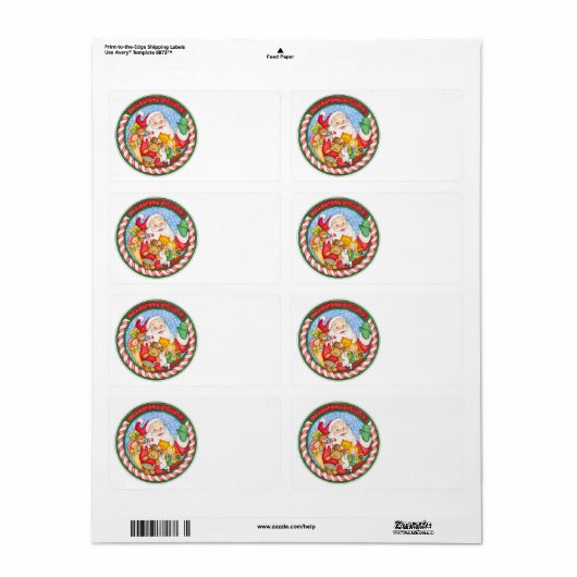 kerstman etiket (Full Sheet)