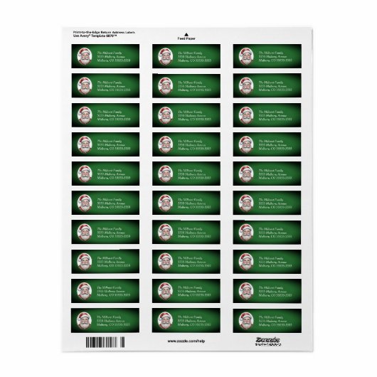 kerstman etiket (Full Sheet)