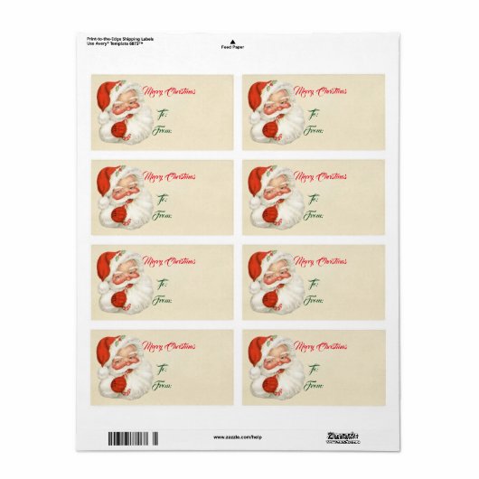  kerstman etiket (Full Sheet)