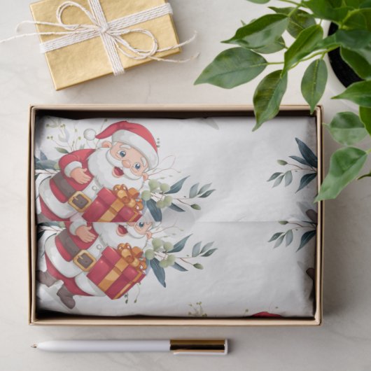 Kerstman & Eucalyptus Kerstmis Tissuepapier (Geschenk)