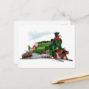 Kerstman expres cartoon briefkaart