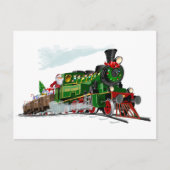 Kerstman expres cartoon briefkaart (Voorkant)