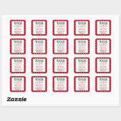 Kerstman expresbezorging gestippeld vierkante sticker (Vel)
