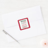 Kerstman expresbezorging gestippeld vierkante sticker (Envelop)