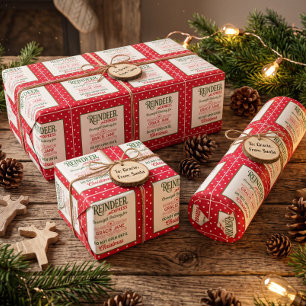 Kerstman express levering gestippeld cadeaupapier