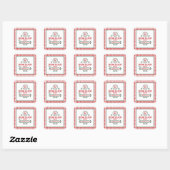 Kerstman Express Rendier expresbezorging geruit Vierkante Sticker (Vel)