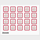 Kerstman Express Rendier express levering gestippe Vierkante Sticker (Vel)