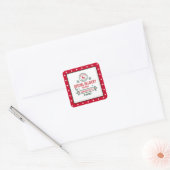 Kerstman Express Rendier express levering gestippe Vierkante Sticker (Envelop)