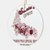 Kerstman Express Vitage Kerstmis Keramisch Ornament (Links)