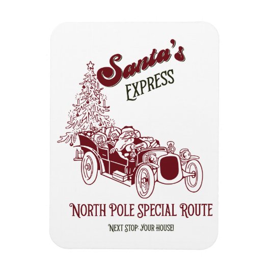 Kerstman Express Vitage Kerstmis Magneet (Verticaal)