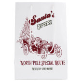 Kerstman Express Vitage Kerstmis Medium Cadeauzakje (Achterkant)