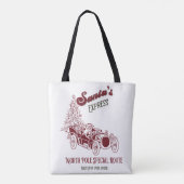 Kerstman Express Vitage Kerstmis Tote Bag (Achterkant)