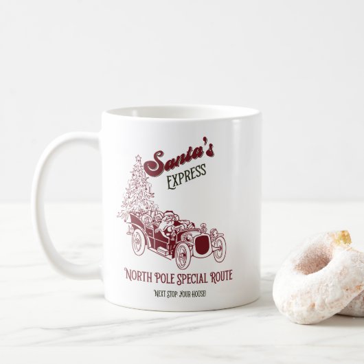 Kerstman Express Vitange Kerstmis Koffiemok (Met donut)