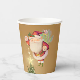 Kerstman Fairy Gouden Papieren Kopjes Bekers