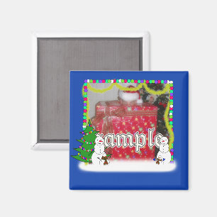 Kerstman Familie Foto Frame Magneet