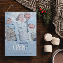 Kerstman familie Foto Snowflakes Blue