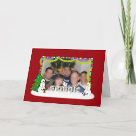 Kerstman Familie Fotolijst Feestdagen Kaart