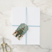 Kerstman Familie Kerstcollectie Cadeaulabel (Met Touw)