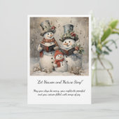 Kerstman Familie Kerstliedjes Kerstmis Kaart (Staand voorkant)