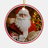  kerstman familie personaliseren keramisch ornament (Voorkant)