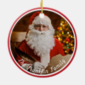  kerstman familie personaliseren keramisch ornament (Achterkant)